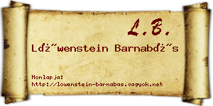 Löwenstein Barnabás névjegykártya